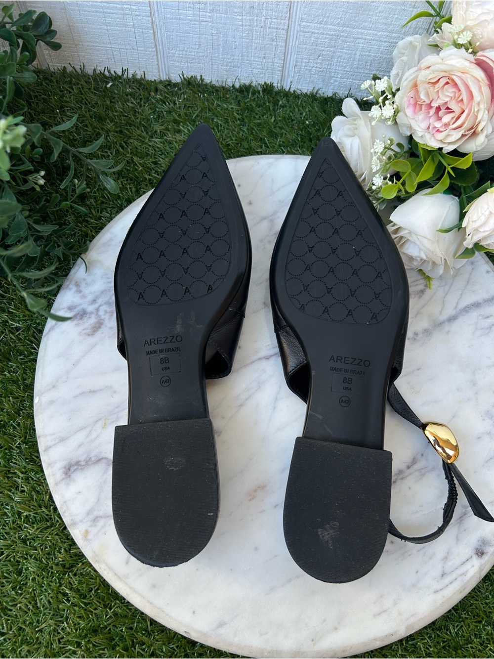 Arezzo Farrah Ballet Leather Flat in Black women size 8 gently used - Picture 16 of 16